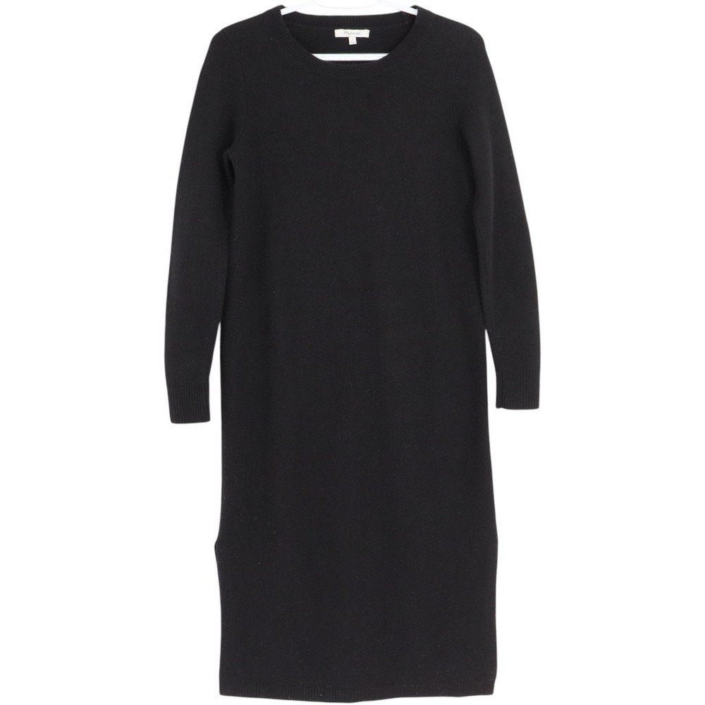 Madewell Women's Merino Wool Sweater Midi Sweater Dress Size S Black Long Sleeve